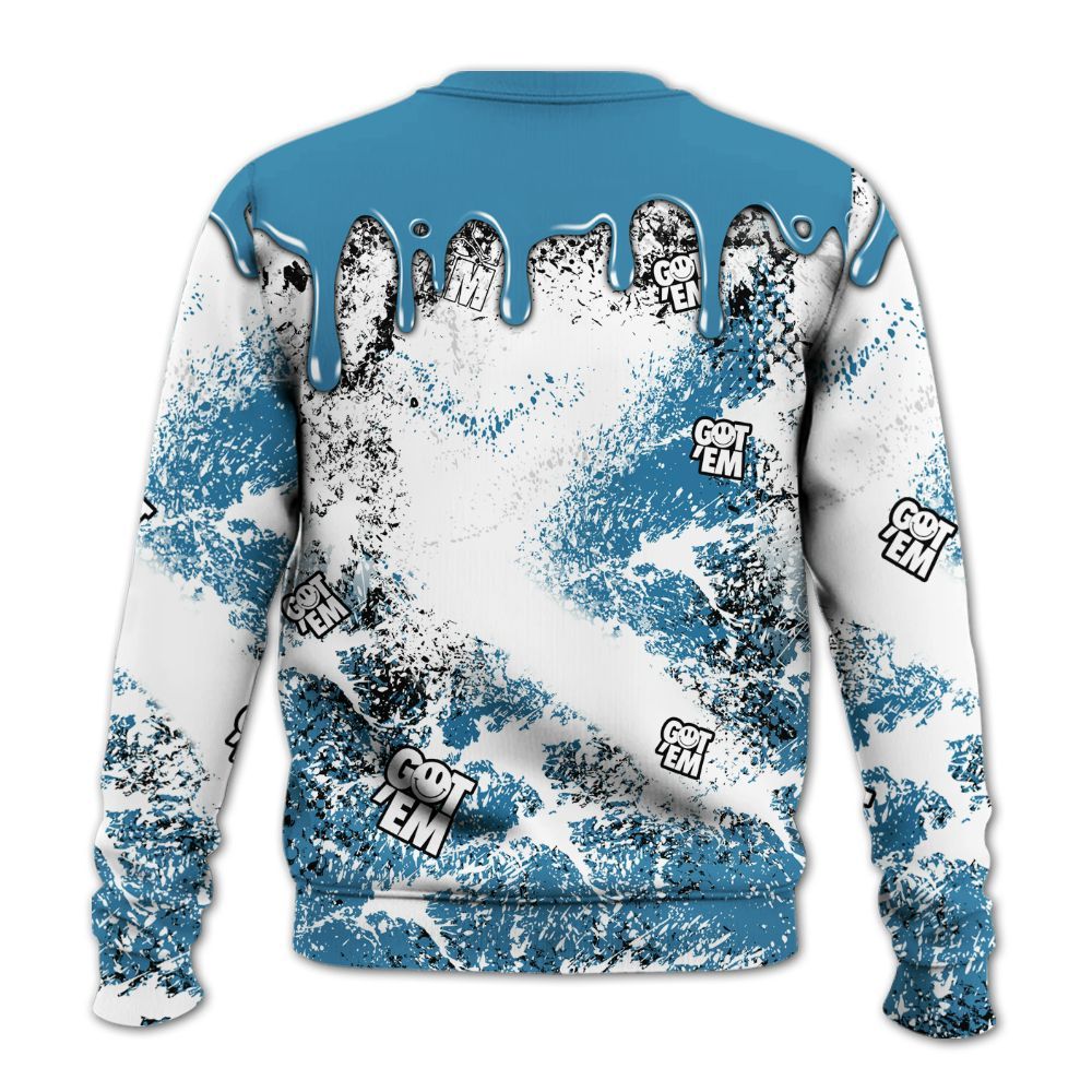 Sweatshirt To Match High OG UNC Reimagined 1s - Dripping 23 Drip All Over Print