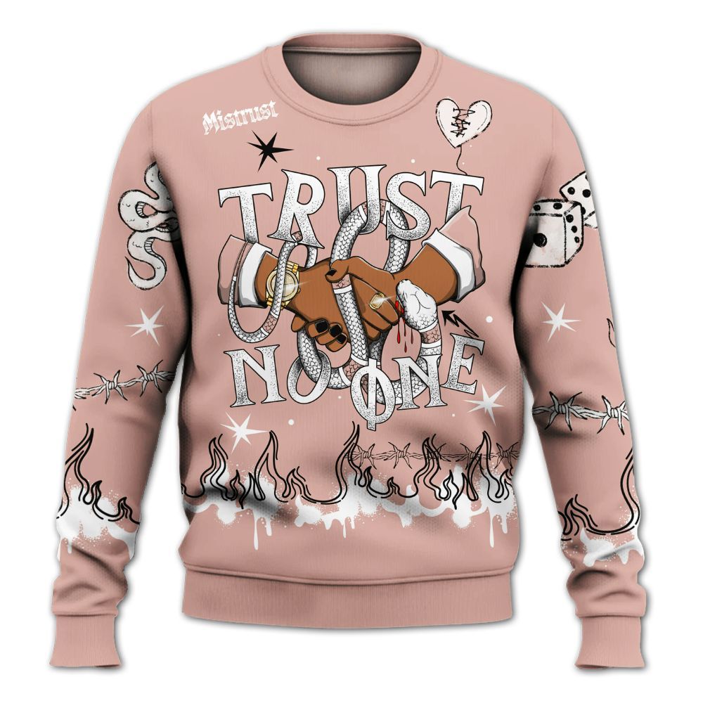 Sweatshirt To Match Dunk Low Pink Velvet - Trust No One Snake-Bite Doodle Crayon All Over Print