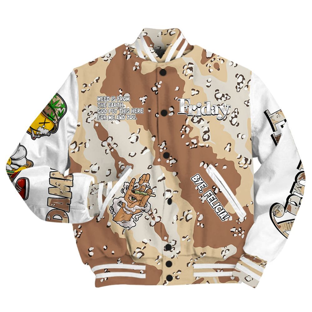 Varsity Jacket To Match Desert Camo 3s - Friday Sneaker Stress Style All Over Print
