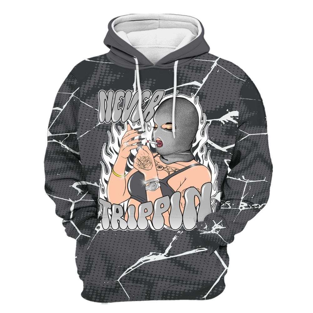 Hoodie To Match White Thunder 4s - Ne'er Trippin' Unique Crack All Over Print