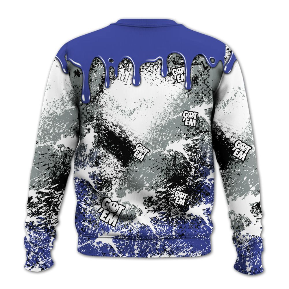 Sweatshirt To Match Shox TL Royal - Dripping 23 Drip All Over Print