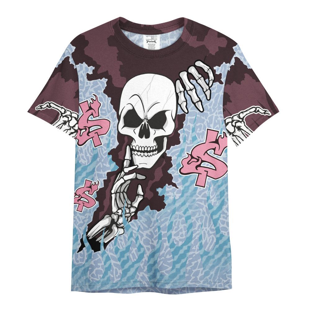 Shirt To Match Denim Pink Glow 3s - Ones Move In Silence Graphic Trapped All Over Print