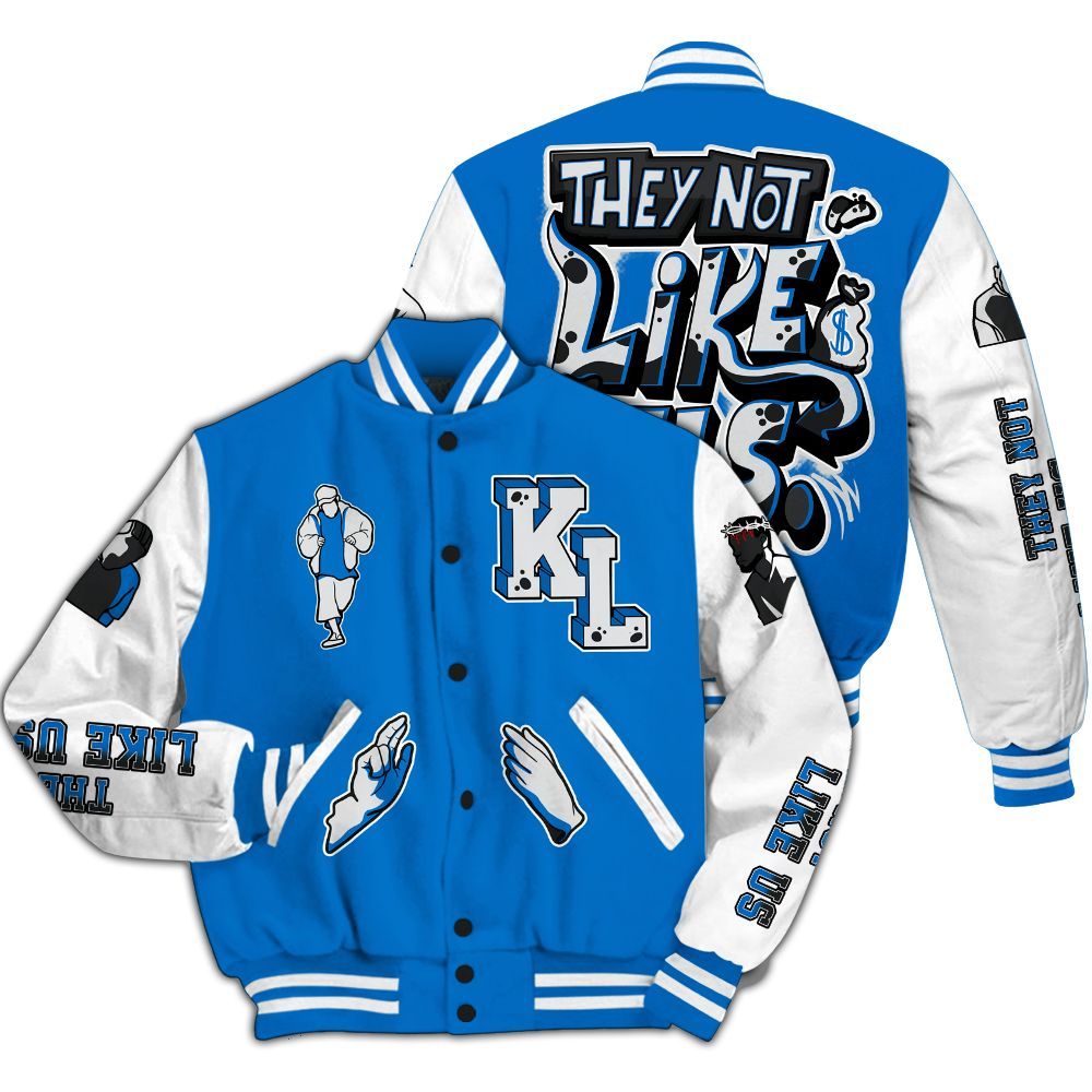 Varsity Jacket To Match Blueberry 12s - Dislike Us Graphic All Over Print