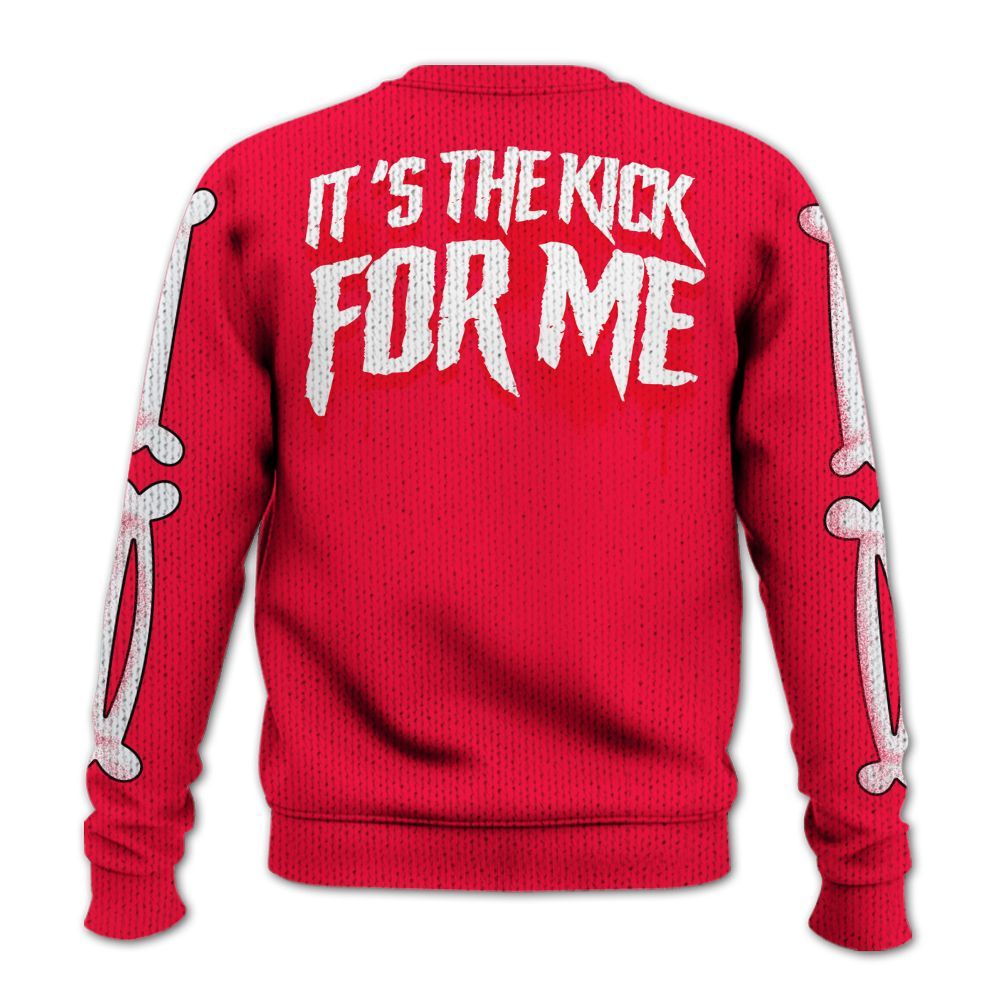Knitted Sweater To Match Retro Fire Red 3s - It's The Kick For Me