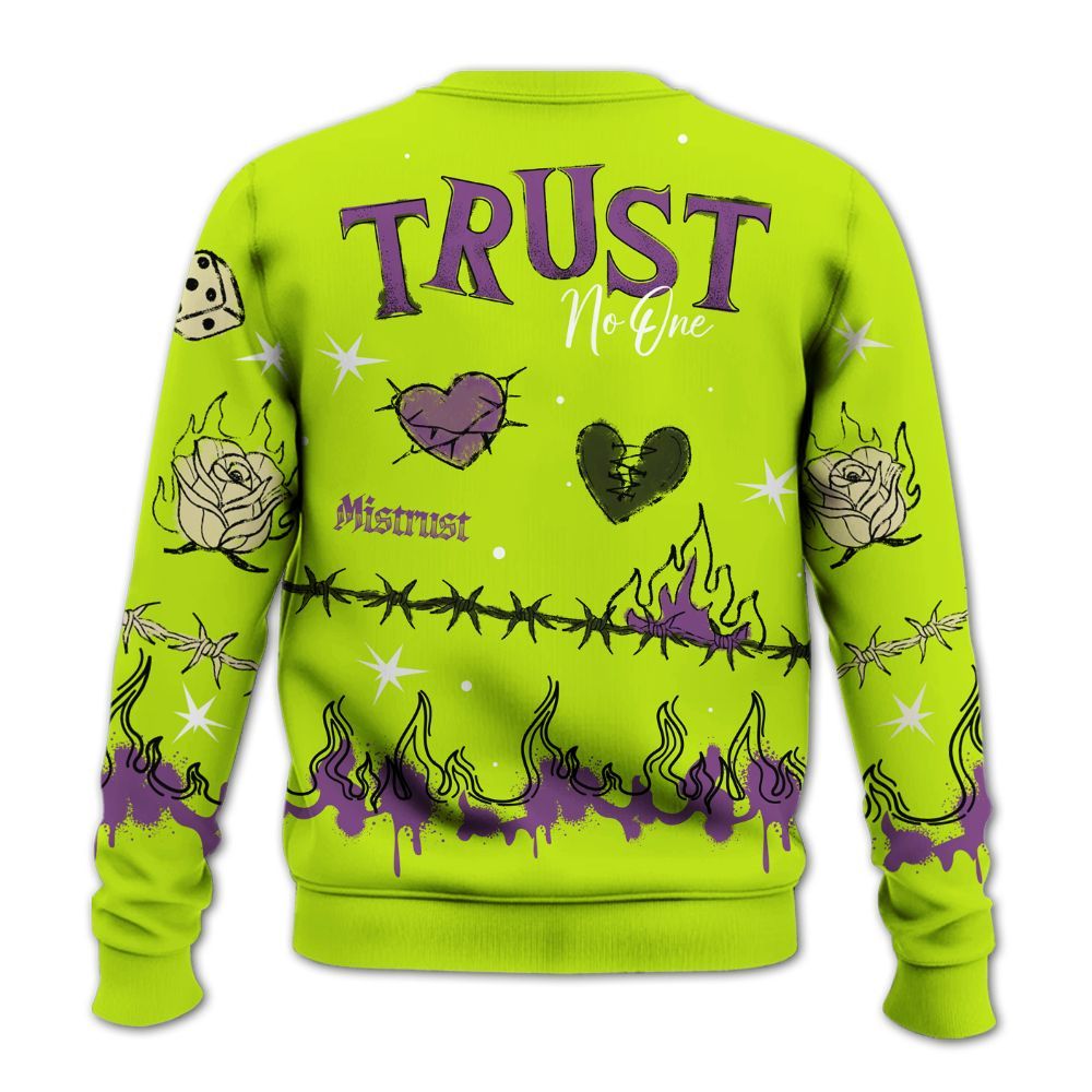 Sweatshirt To Match GS Black Barely Volt 11s - Trust No One Snake-Bite Doodle Crayon All Over Print