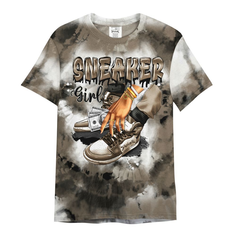 Shirt To Match Low OG Dark Mocha 1s - SNEAKER Girl Money Drip Tie Dye All Over Print