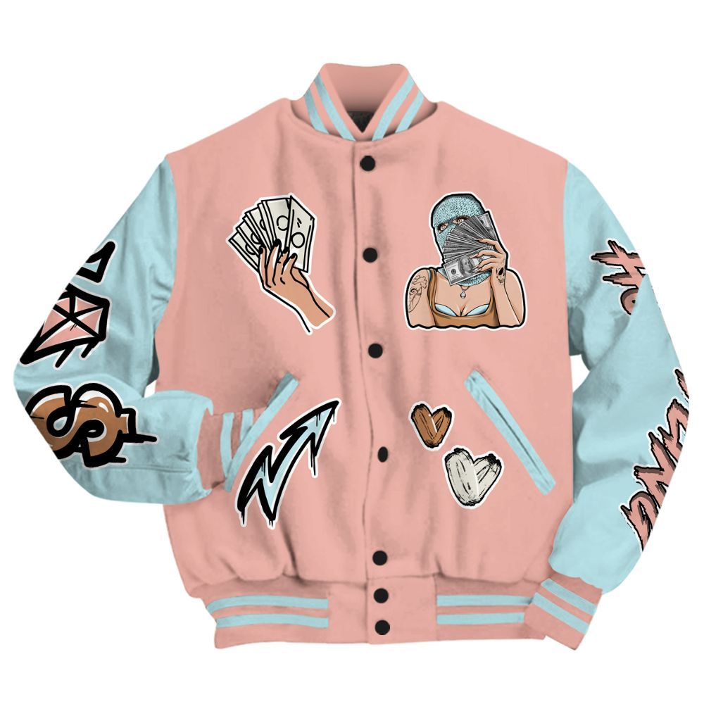 Varsity Jacket To Match Dunk Low Glacier Arctic - Hustling Unique All Over Print