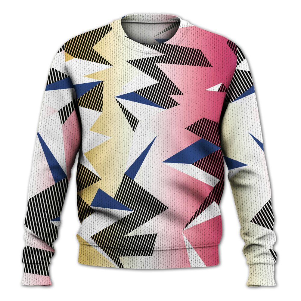 Knitted Sweater To Match Air Griffey Max Los Angeles 1s - Geometric Camouflage Pattern