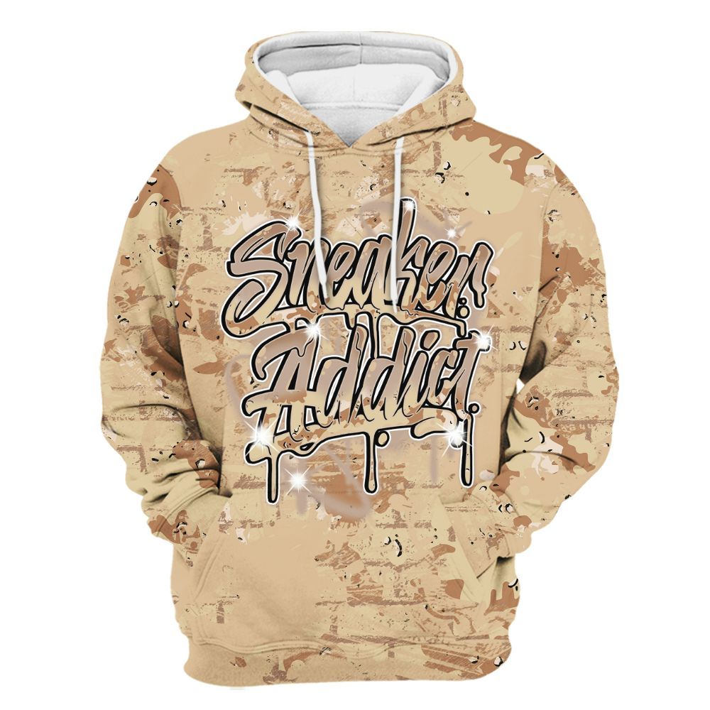 Hoodie To Match Desert Camo 3s - Addiction Sneakers Graphic Street Art All Over Print
