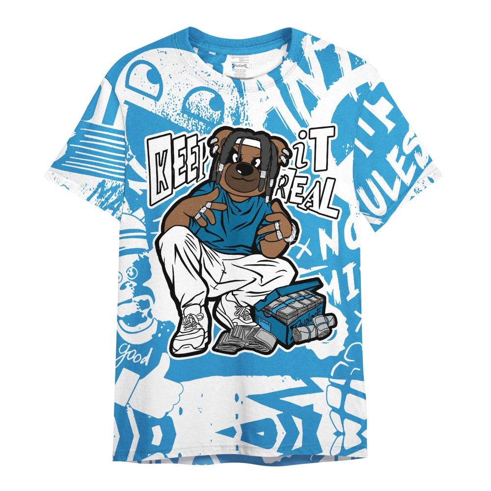 Shirt To Match Powder Blue 9s - Keep_in Auth Bear Monogram Graffiti Shirt Unisex