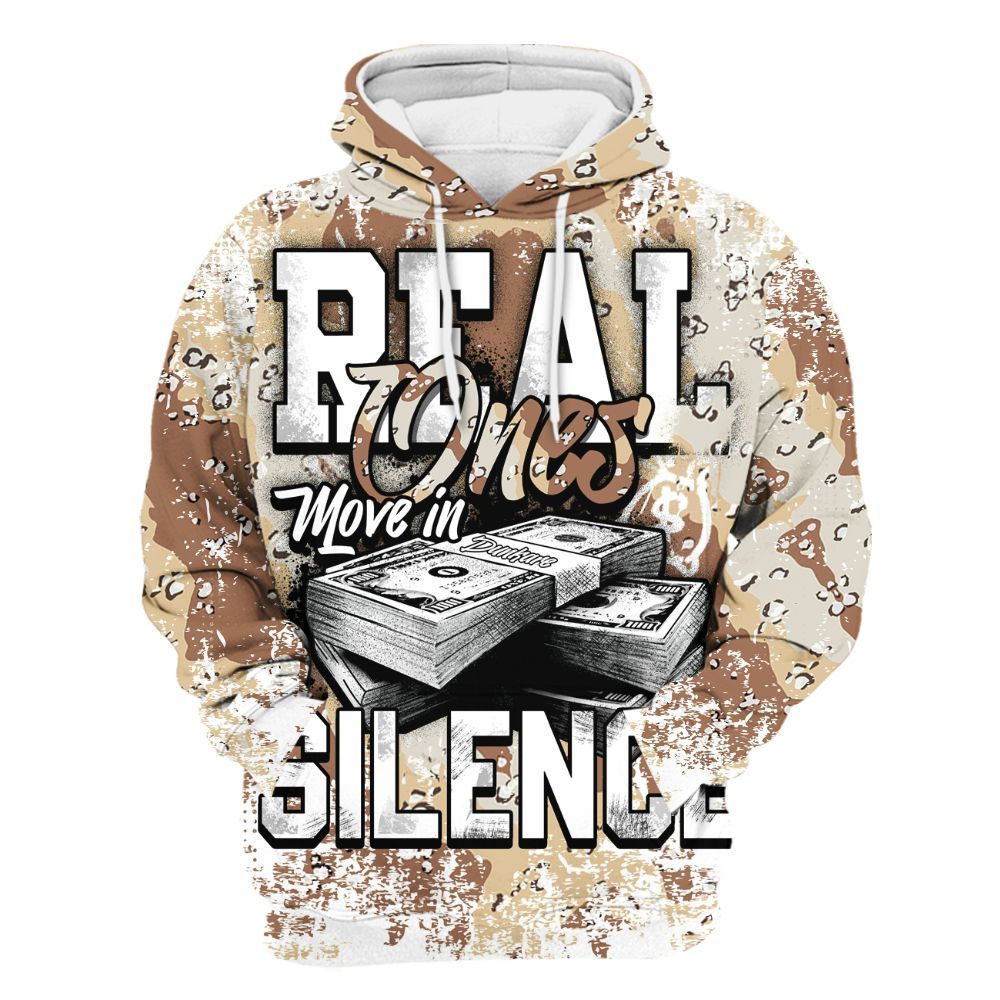 Hoodie To Match Desert Camo 3s - Move In Silence Money Street Retro All Over Print