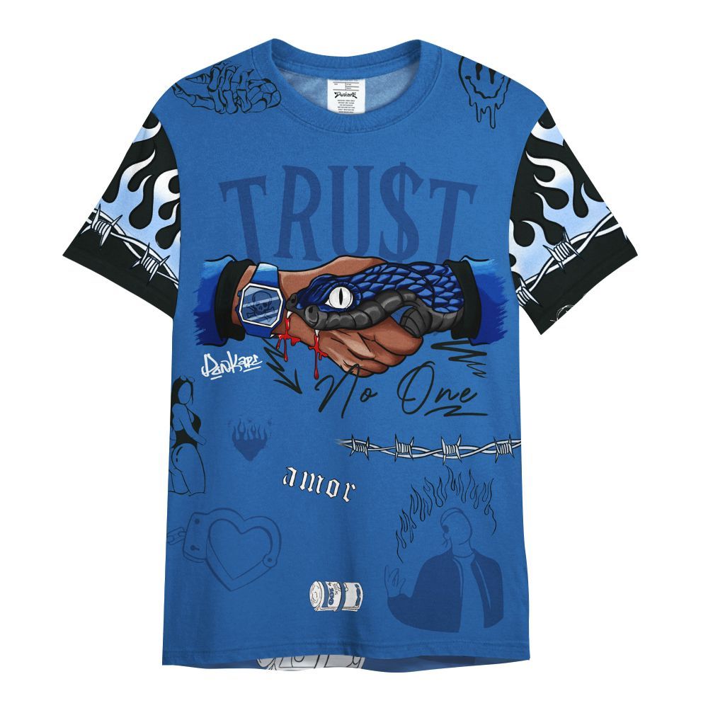 Shirt To Match Brave Blue 13s - Snake Trust No One All Over Print
