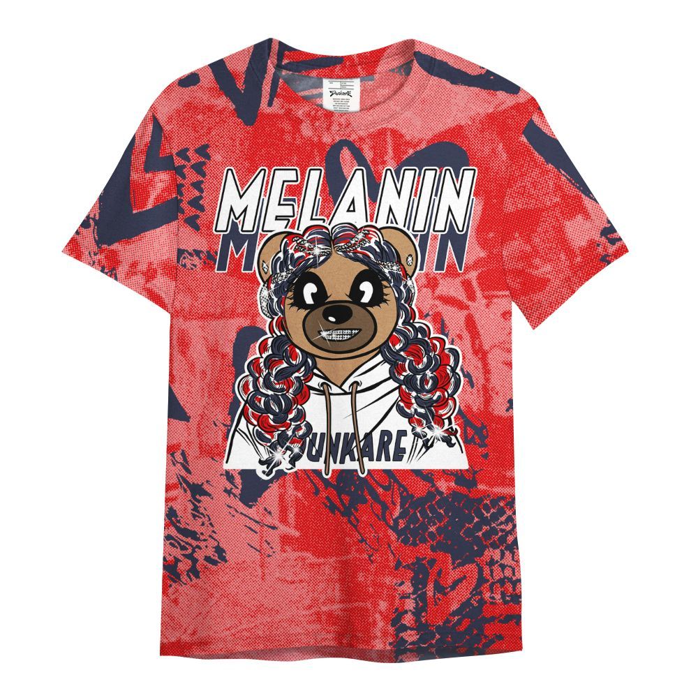 Shirt To Match Low OG Howard Bison 1s - Pigments Bear Heart Grunge All Over Print