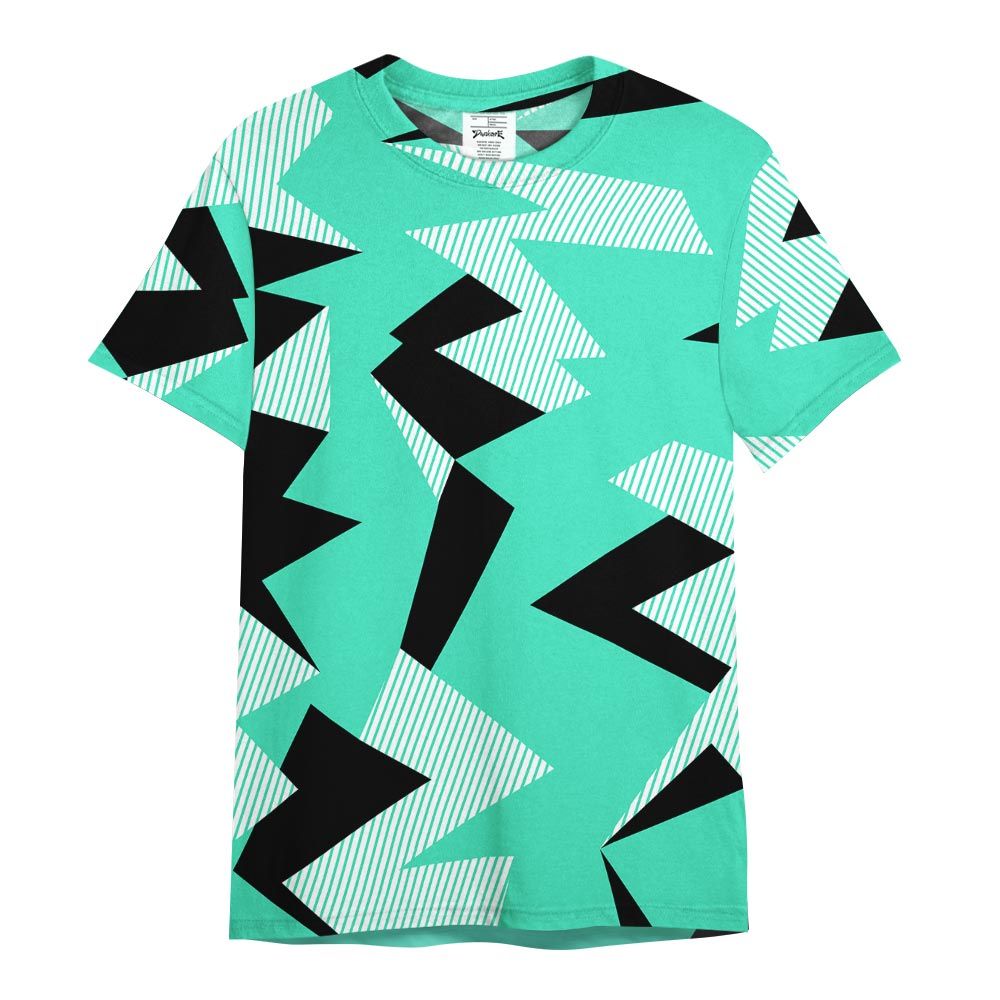 Shirt To Match Black Green Glow 3s - Geometric Camouflage Pattern Shirt Outfit