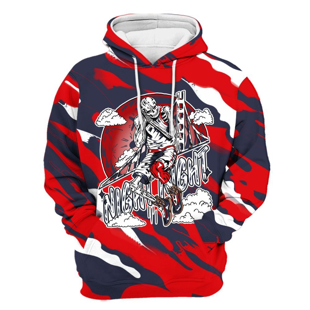 Hoodie To Match Low OG Howard Bison 1s - Seeya Skeleton Colored All Over Print