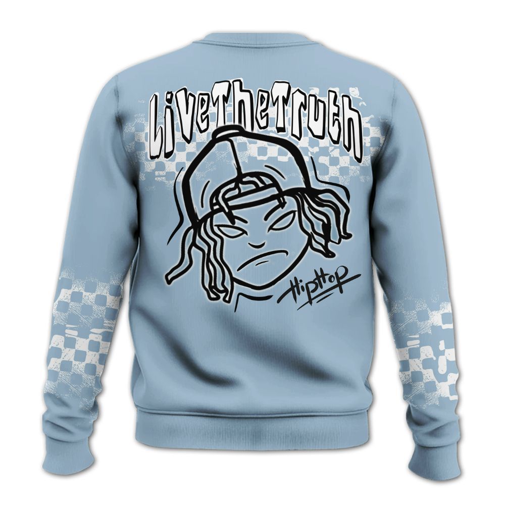Sweatshirt To Match Mid Ice Blue 1s - Feel Life Street Style All Over Print