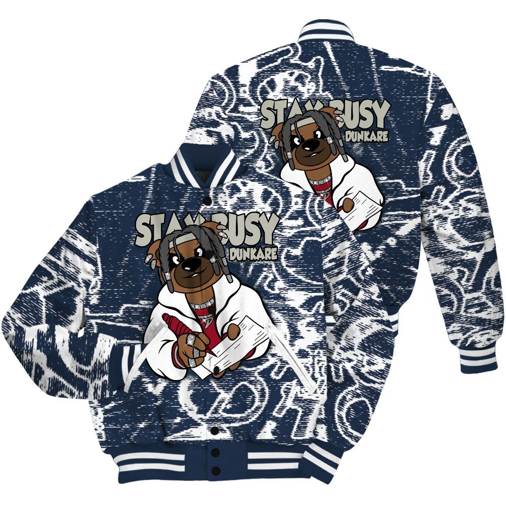 Varsity Jacket To Match Navy Blue 2024 6s Shirt - Maintain Activity Bear Avant-Garde All Over Print
