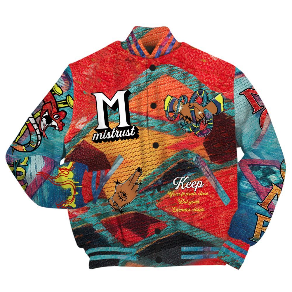 Varsity Jacket To Match Kobe 8 What The Shirt, Trust No One Snake-Bite Street Style All Over Print