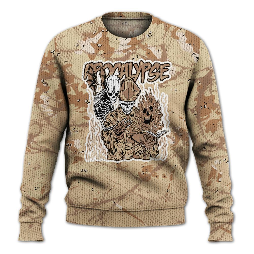 Knitted Sweater To Match Desert Camo 3s - Apocalypse Skeleton Profound