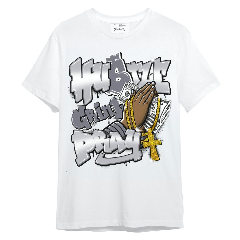 Shirt To Match Low Cement Grey 11s - Hustle, Money Pray Streetwear Unisex Shirt