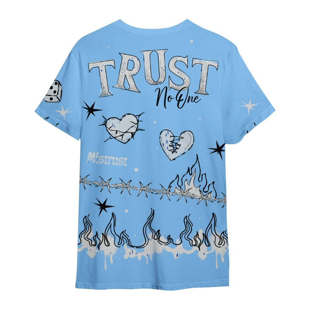 Shirt To Match University Blue 5s - Trust No One Snake-Bite Doodle Crayon All Over Print
