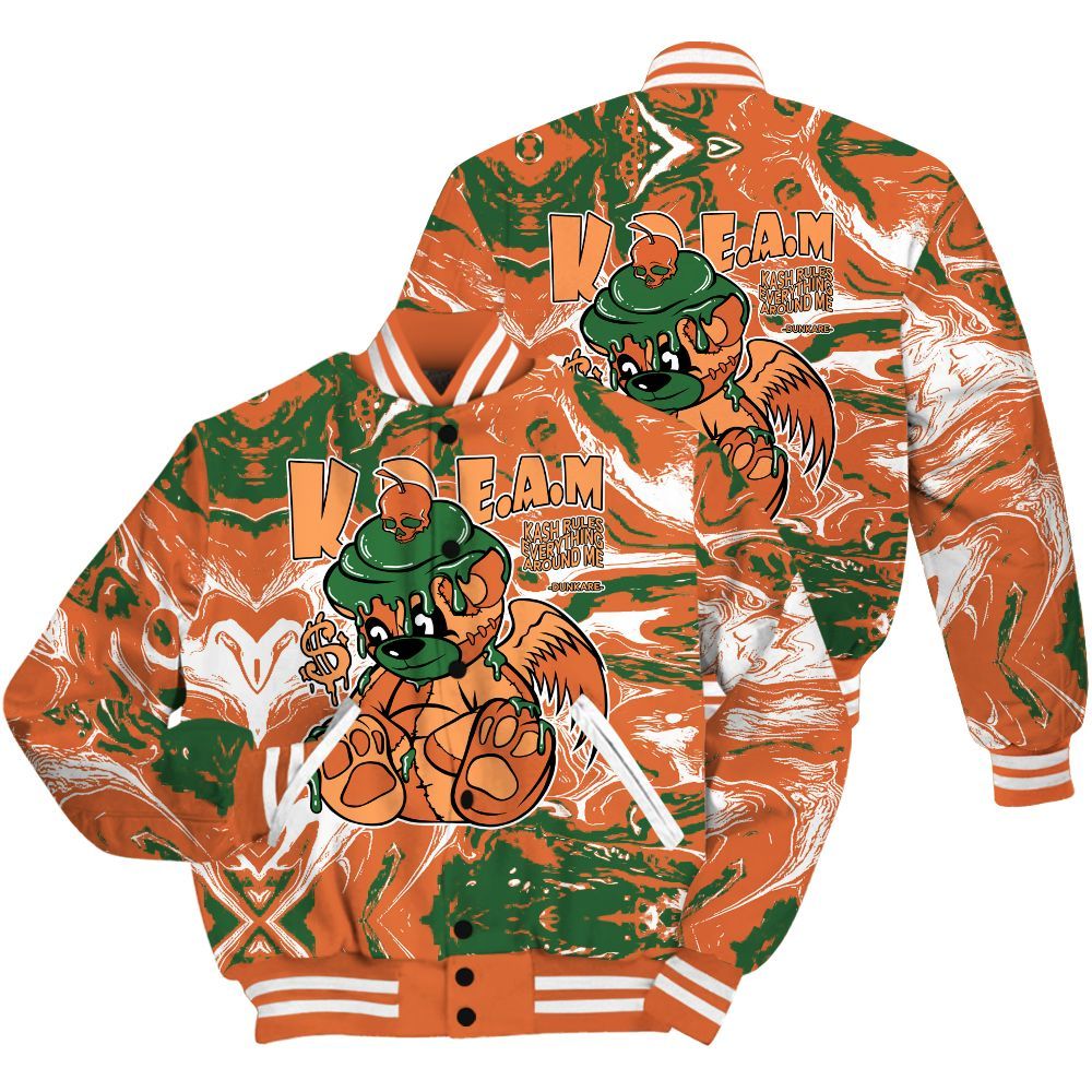 Varsity Jacket To Match Low Miami 5s Shirt - Loot Bear Liquid All Over Print