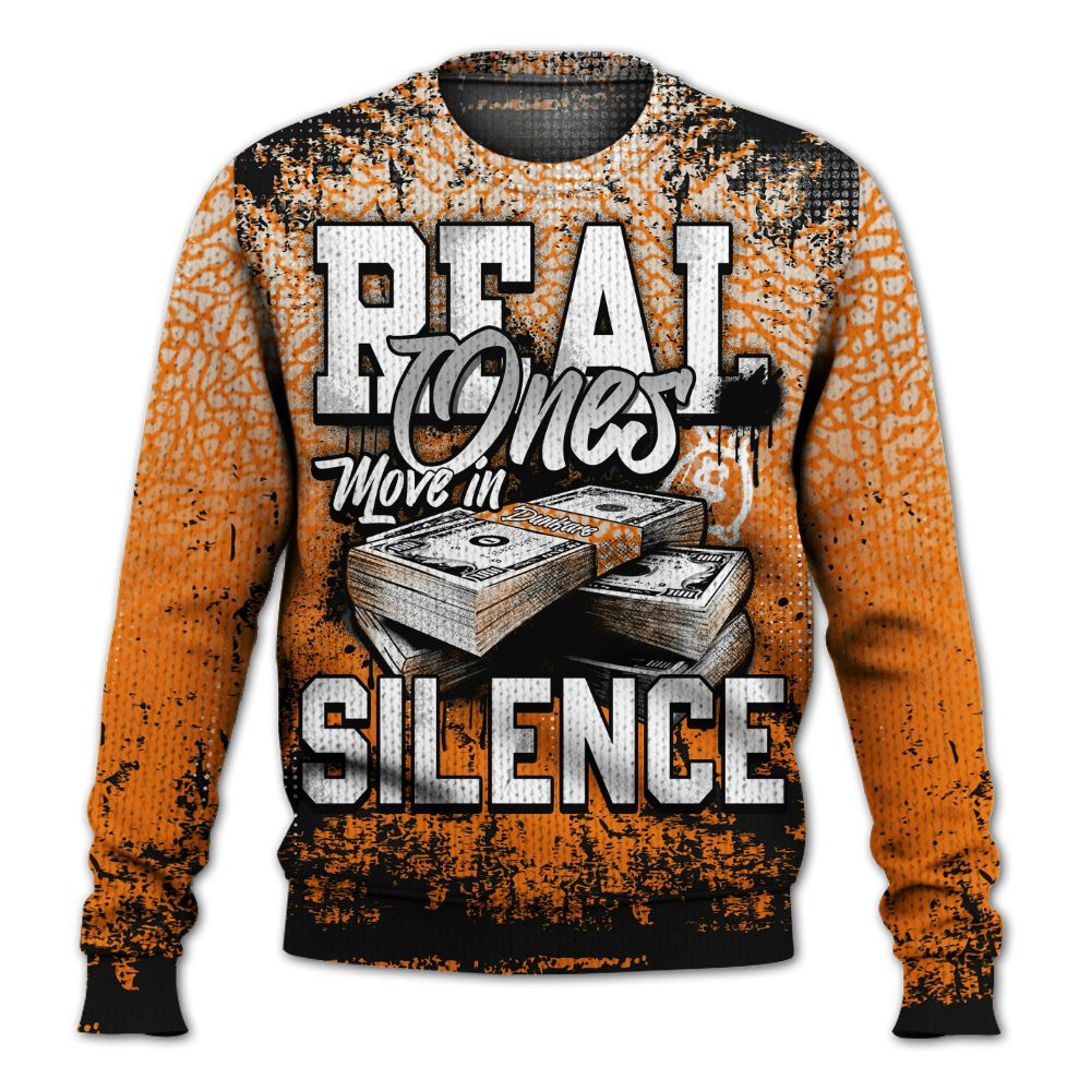 Sweater To Match Orange Citrus 3s - Move In Silence Money Street Retro Graphic