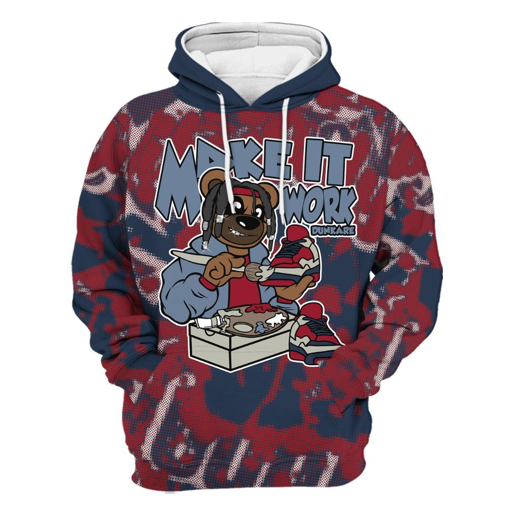 Hoodie To Match Navy Blue 2024 6s - Pull It Off Bear Street All Over Print