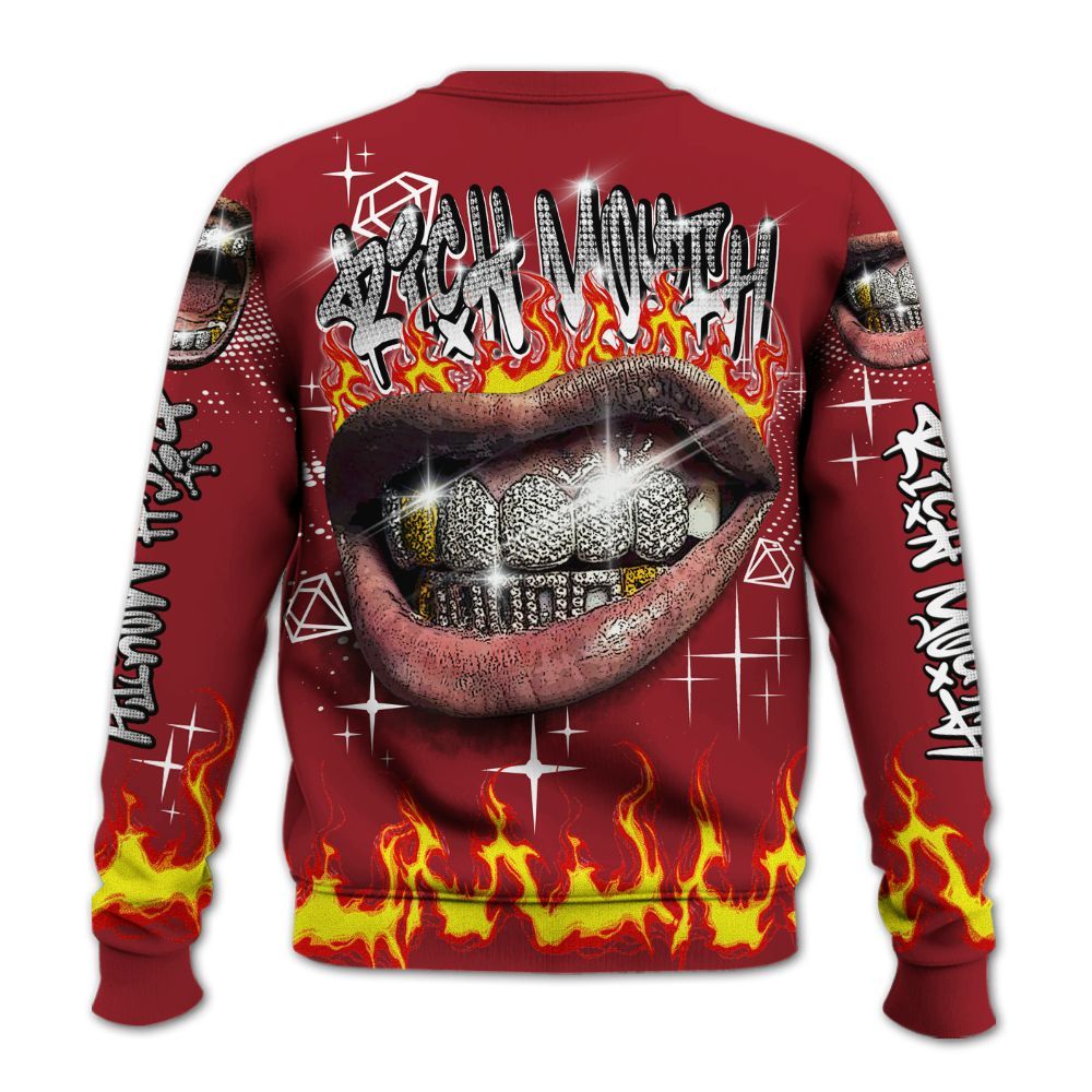 Sweatshirt To Match High Black Toe Reimagined 1s - Rich Mouth Fire Rap Retro 90s All Over Print