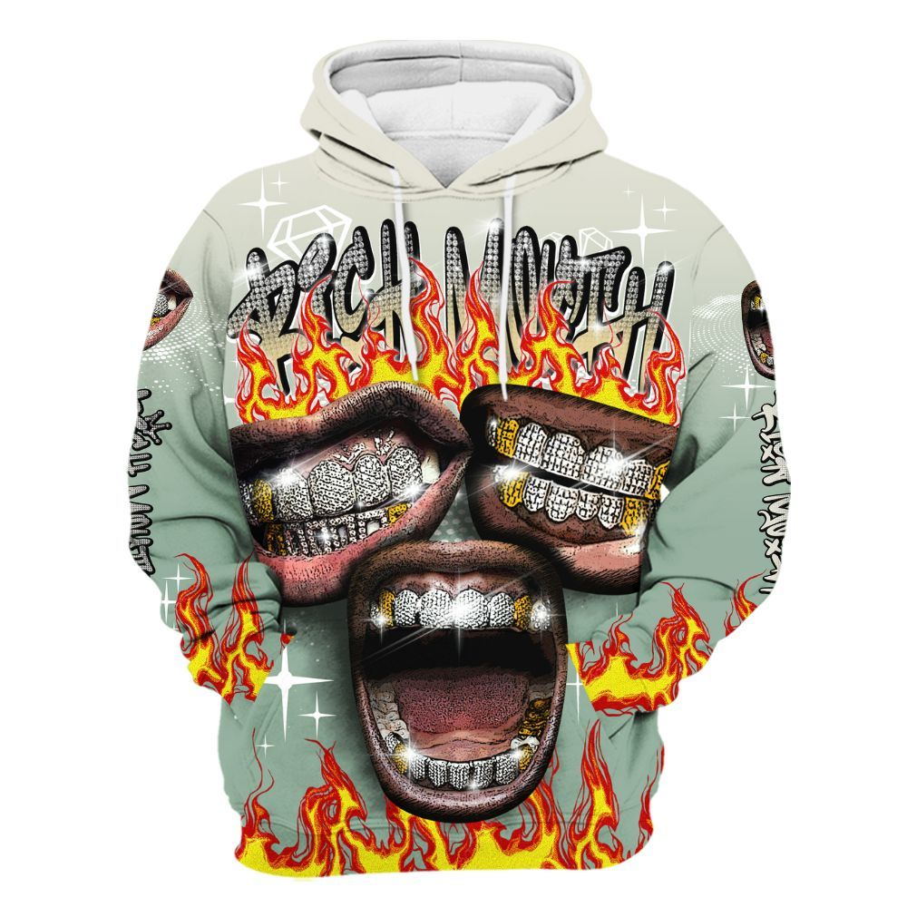 Hoodie To Match Joins Year Of The Snake 5s - Rich Mouth Fire Rap Retro 90s All Over Print