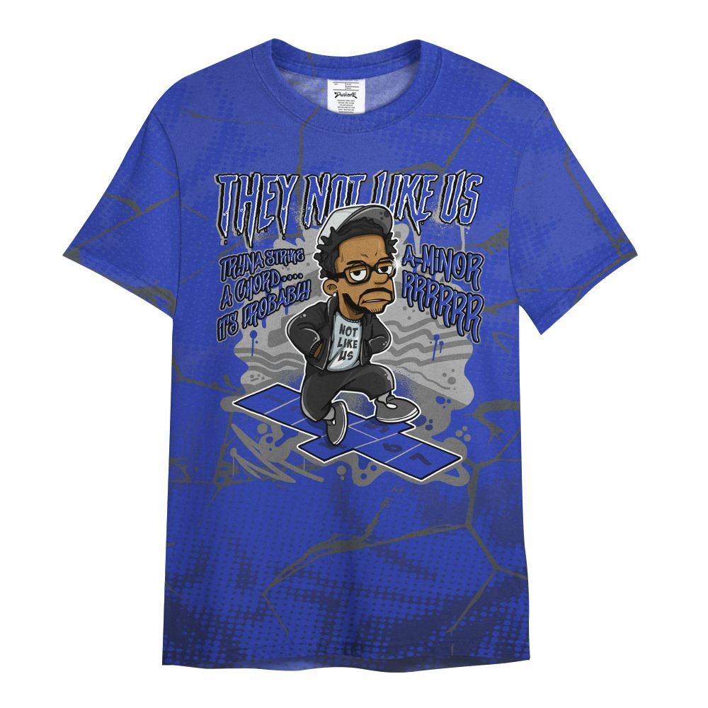 Shirt To Match Air Max Plus Black Racer Blue - Hopscotch Dislike Us Graphic Crack All Over Print