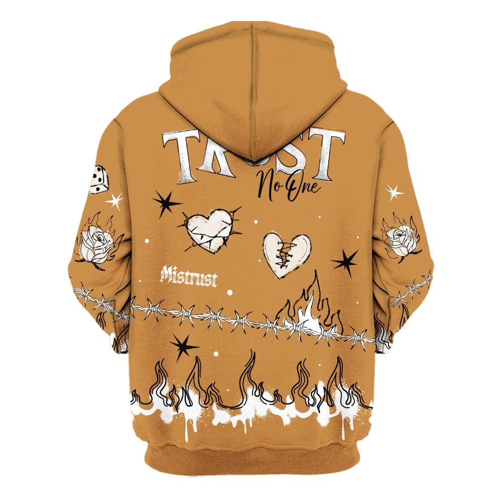 Hoodie To Match Dunk Low Nature Wheat Suede - Trust No One Snake-Bite Doodle Crayon All Over Print