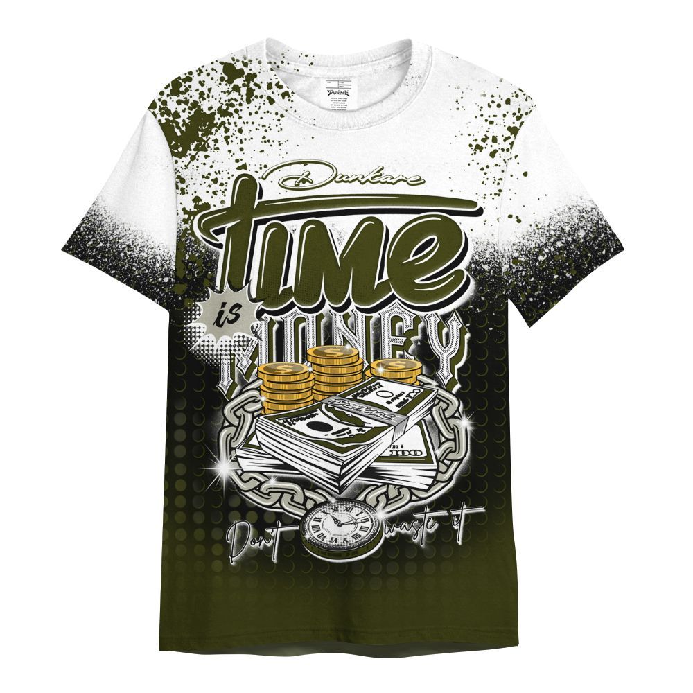 Shirt To Match Dunk Low Pale Ivory Cargo Khaki - Halftone Time Is Money All Over Print