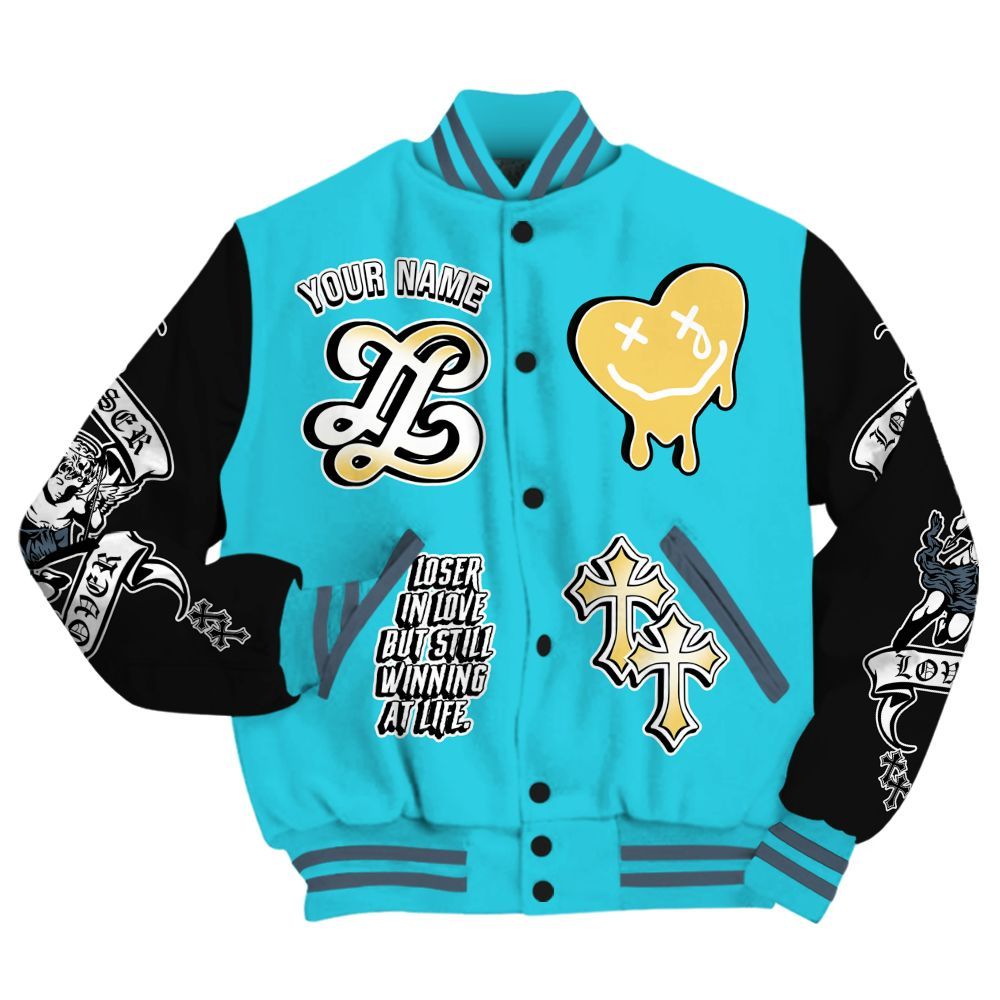 Varsity Jacket To Match Retro Gamma Blue 11s - Loser Lover All Over Print