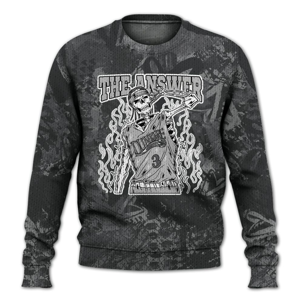 Knitted Sweater To Match White Thunder 4s - Allen Answer Skeleton Heart