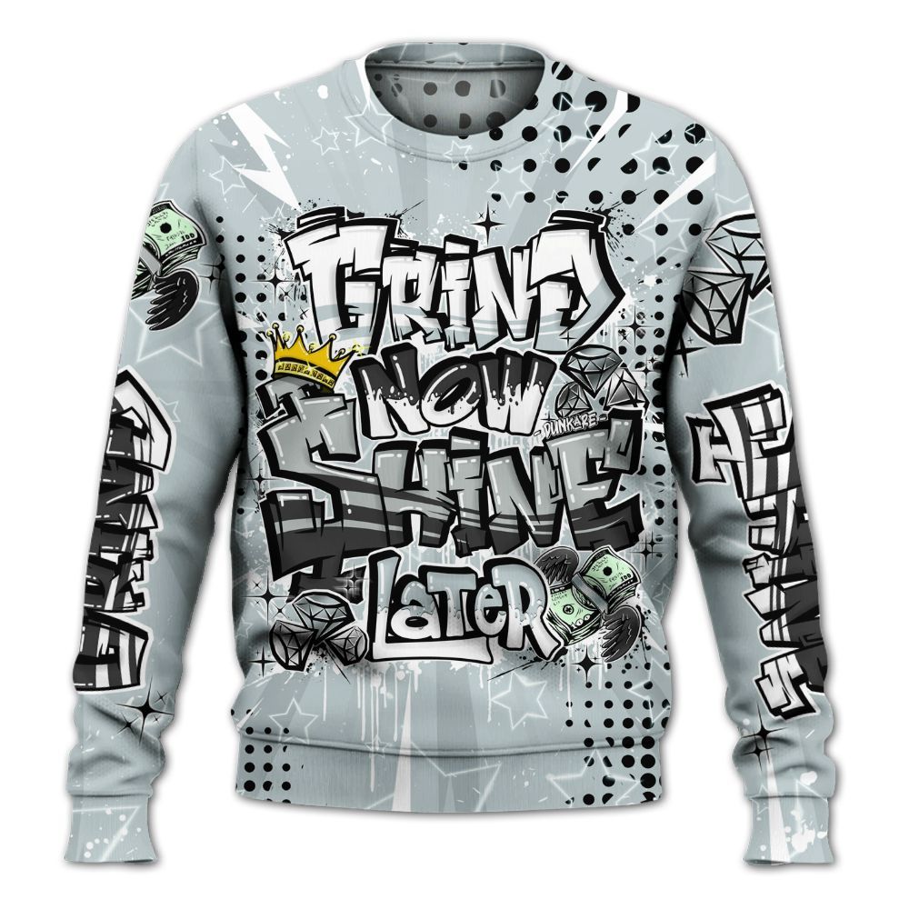 Sweatshirt To Match Black Wolf Grey 12s - Grind2 Shine Later All Over Print