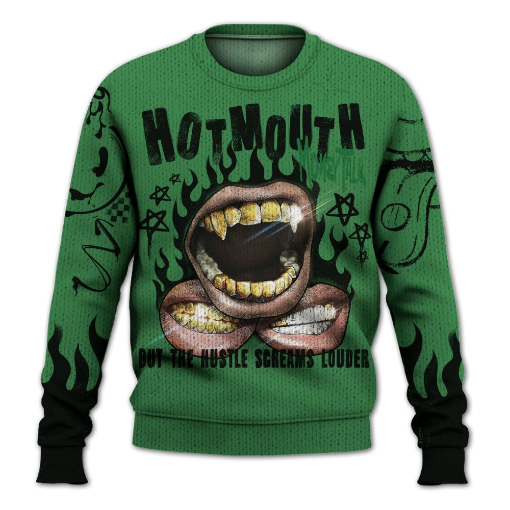 Knitted Sweater To Match Lucky Green 1s - Mouth Burning Street Style