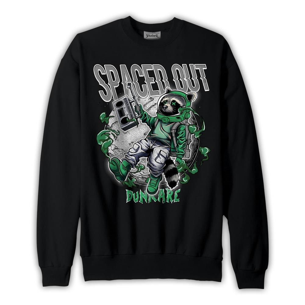 Sweatshirt To match Black Green Glow 3s Sweatshirt - Spaced Out Raccoon Graphic 1605 NMP
