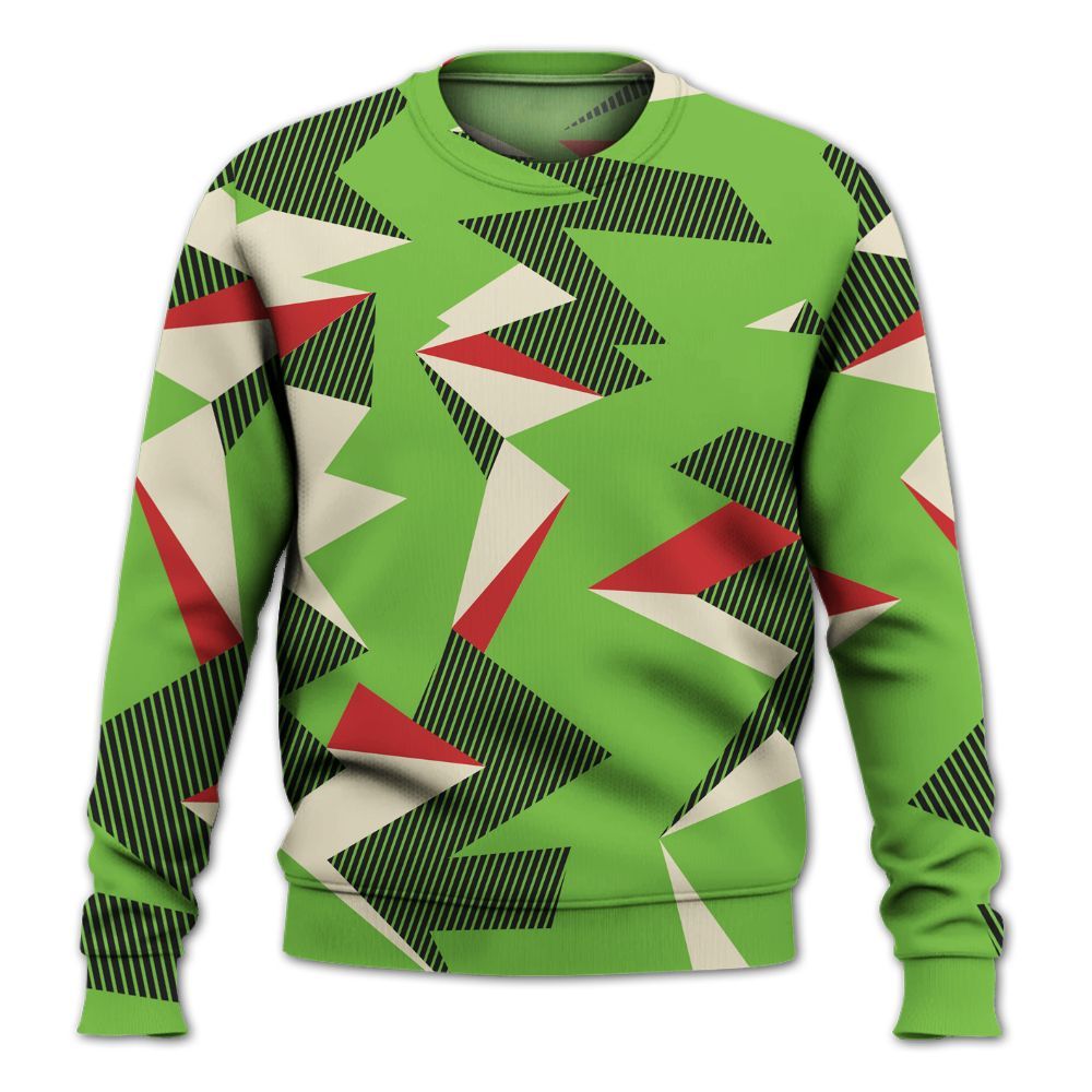 Sweatshirt To Match Air Max Waffle SP Action Green - Geometric Camouflage Pattern All Over Print