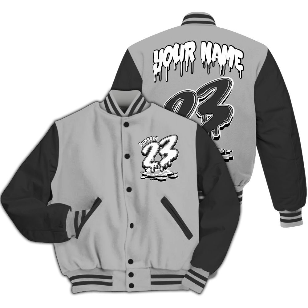 Varsity Jacket To Match NOCTA Black 2s - Custom Name 23 Drip All Over Print
