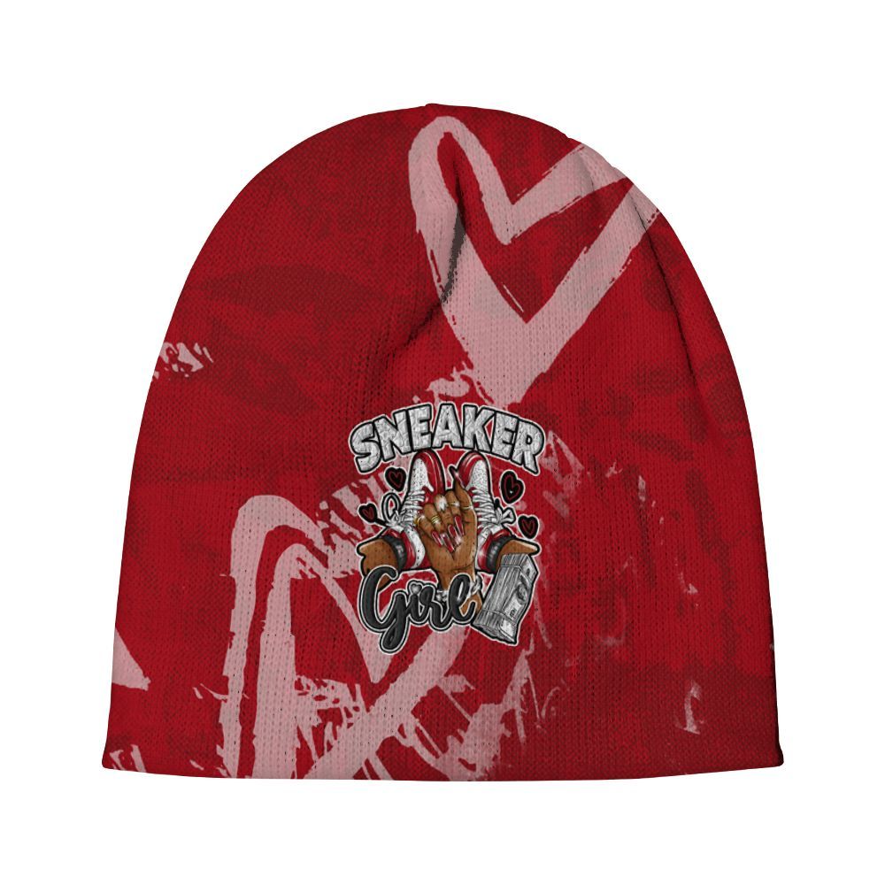 Beanie Hat To Match Bred Velvet 11s - Sneakerz Girlz Heart Grunge Graphic