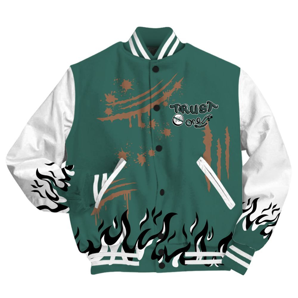 Varsity Jacket To Match Low OG Oxidized Green 1s - Graphic Trust No One All Over Print