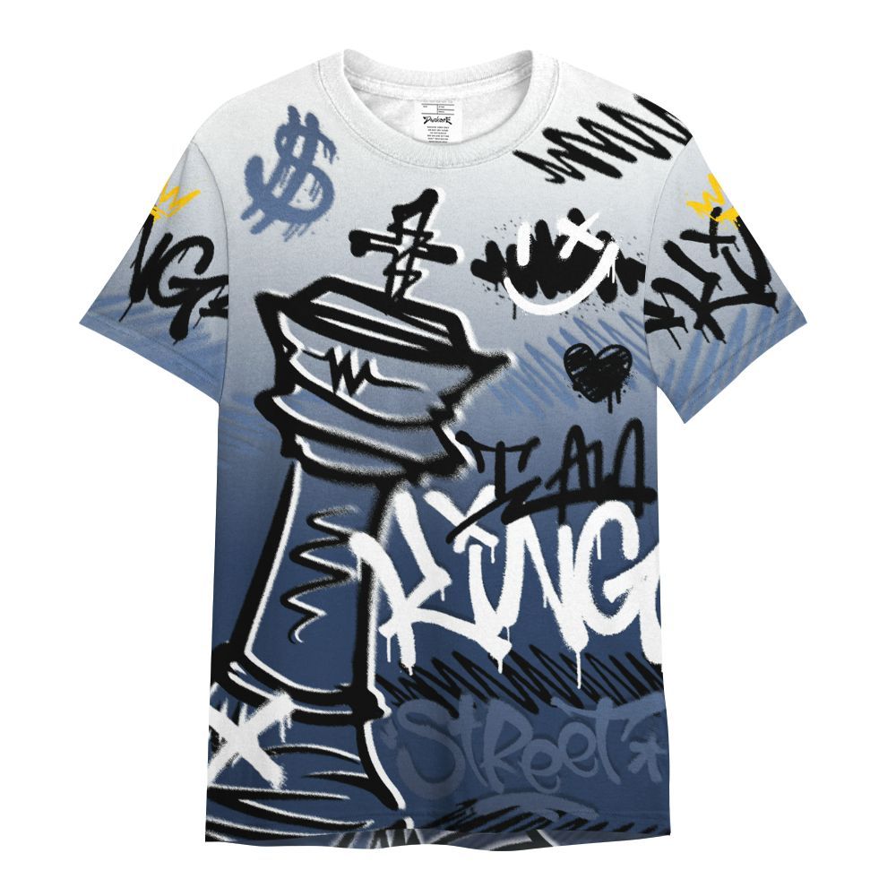 Shirt To Match Low 85 Metallic Blue 1s - Street King Chess Streetwear All Over Print