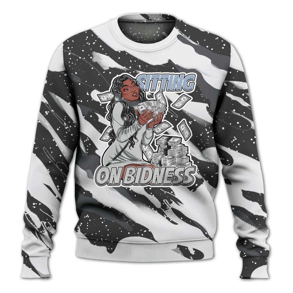 Sweatshirt To Match Reverse Black White 6s - Bidness Colored All Over Print