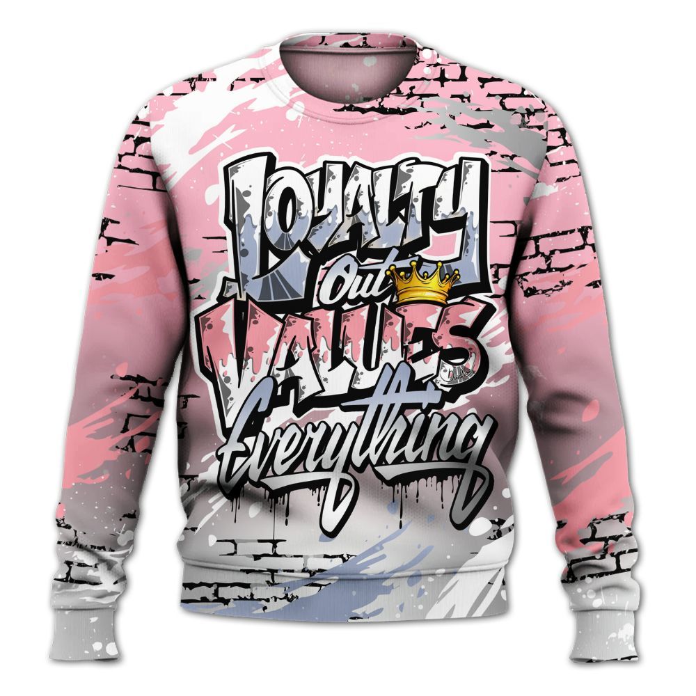Sweatshirt To Match Retro 35th Anniversary 5s - Values Of Loyalty Drip All Over Print