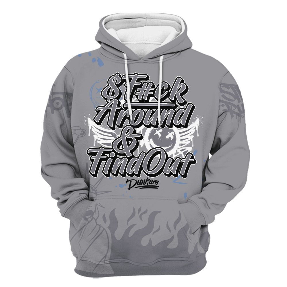 Hoodie To Match Cement Grey 11s - Graphic Fck Around Find Out All Over Print