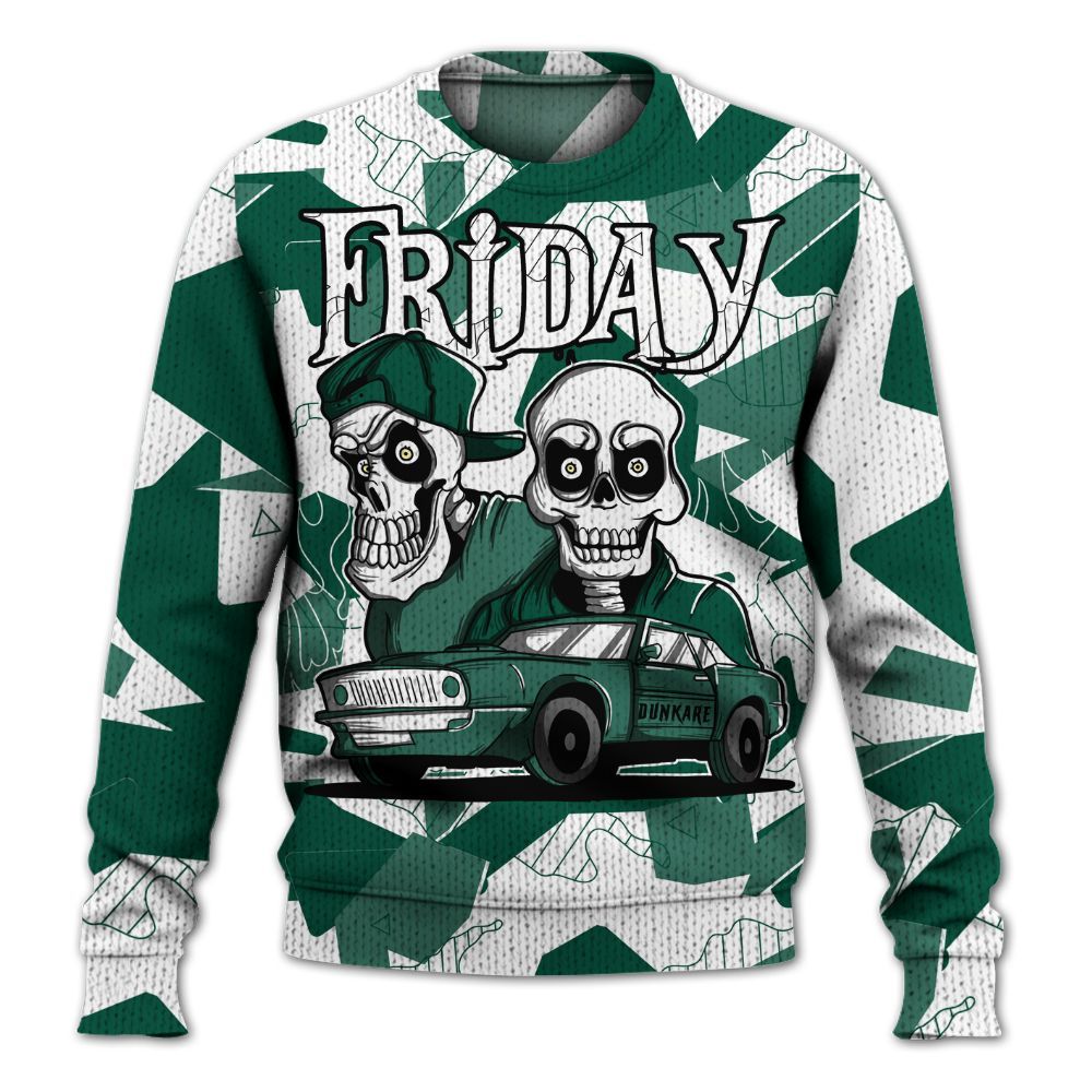 Knitted Sweater To Match Oxidized Green 4s - Friday Funny Retro
