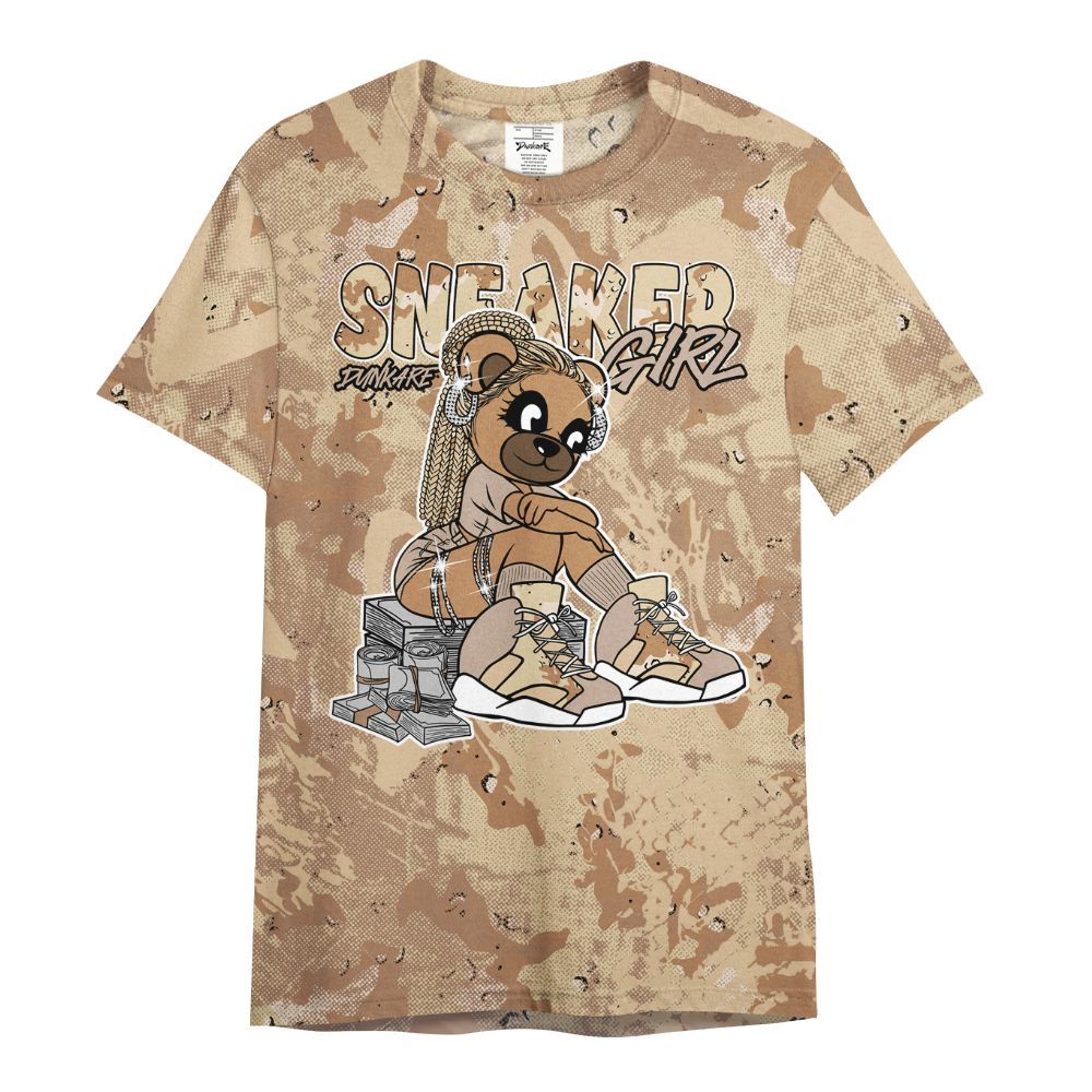 Shirt To Match Desert Camo 3s - Sneaker Girl Bear Heart Grunge All Over Print