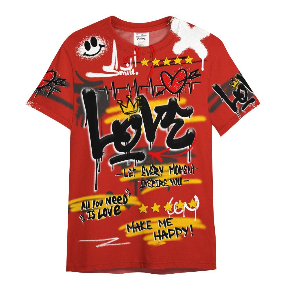 Shirt To Match Ferrari 4014s - Happy Love Beats Graffiti Streetwear All Over Print