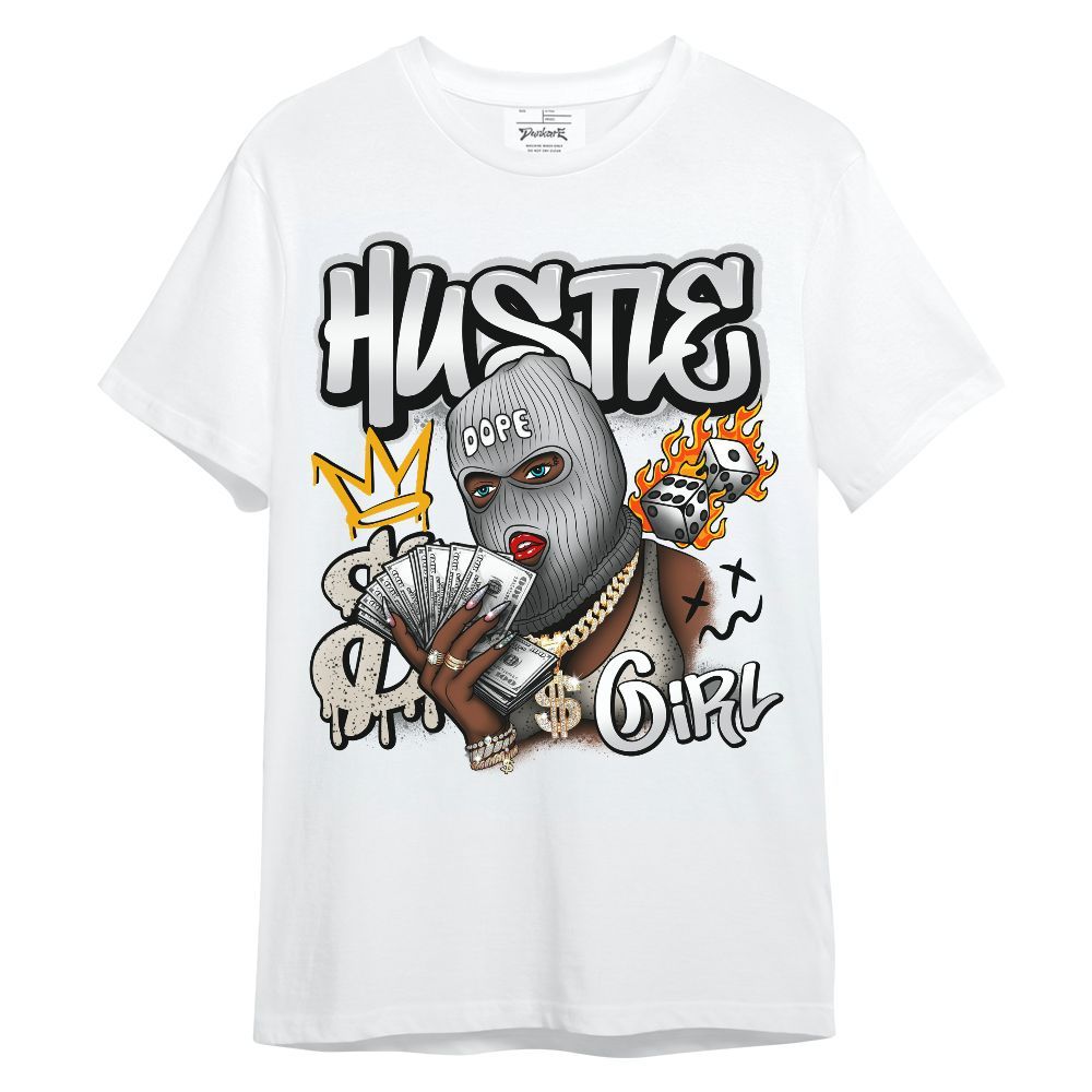 Shirt To Match Metallic Silver 2024 5s - Money Hustles Girl Streetwear Unisex Shirt
